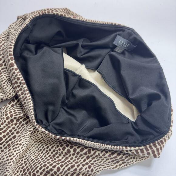 Edgy Snake Print Mob Wife Pants L Crop Legging Slinky Knit Pull-On Tummy-Shaping - Picture 9 of 16